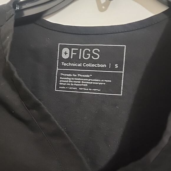 Figs Scrub Top Womens Size Small Black Front Pocket Medical Ladie Nurse Wear - Picture 4 of 6